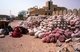 India: Piles of earthen water pots outside Jaisalmer fort, Jaiselmer, Rajasthan